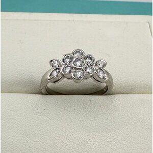 Tiffany & Co Diamond Flower Blossom Diamond Ring in Platinum Size 5.25